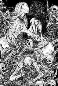 modello di tatuaggio horror manoscritto