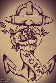 modello del tatuaggio dell'ancora del manoscritto