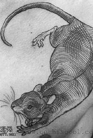 χειρόγραφο μεγάλο μοτίβο τατουάζ ποντικιού