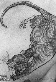 modello del tatuaggio del topo grande manoscritto