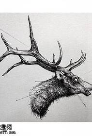 mudellu di tatuaggio di cornu antilope dipinto a manu