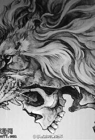 skica medvjed žestoki lav Tattoo Pattern