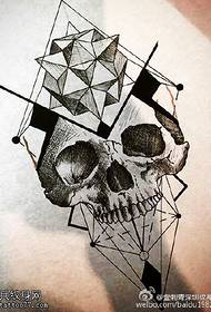 Geometric Elements skull Tattoo Pattern
