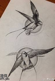 manuskript fugl tatoveringsmønster
