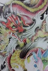 Manoscritto Chinese Spirit Dragon Totem Tattoo Pattern