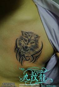 Këscht Wolf Dog Totem Tattoo Muster