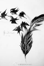 photo manuscrite personnelle de tatouage Yan à plumes
