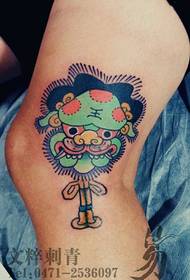 Modello di tatuaggio tigre piccola fumetto dipinto
