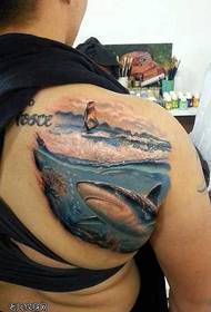 3D Art Simulacija Shark Tattoo Vzorec