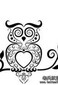 Rukopis tetování vzor sova
