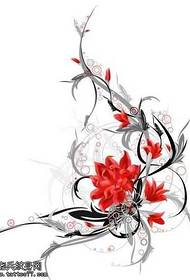 Manuscrit beau et beau motif de tatouage de vigne de fleur
