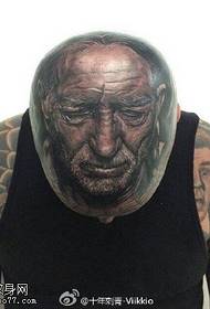 modèle de tatouage portrait sur la tête