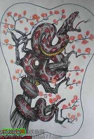 manuskript på blommetræet på det store slangemønster