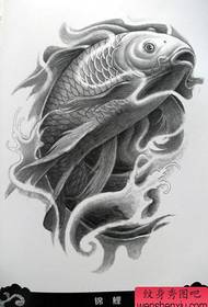 модел на ръкопис на татуировка на риба