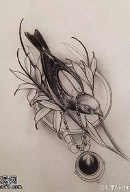 Намунаи дастнависи Tattoo Kingfisher