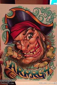 painted ຮູບແບບ Tattoo pirate ຈິງ