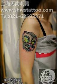 Cartoon Cute Kitten Tattoo Pattern