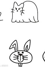 La barra dello spettacolo del tatuaggio ha raccomandato una serie di piccoli disegni di tatuaggi di cartoni animati