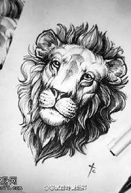סקיצה דפוס קעקוע של מלך האריות