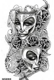 jawiga qoraal gacmeedka maaskarada masraxa tattoo tabaha