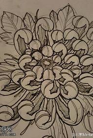 Manuscript Classic Chrysanthemum Tattoo patroon