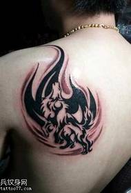 Schoudertrend Cool Totem Wolf Tattoo patroon