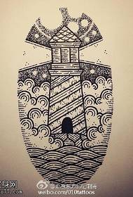 Stinger's lighthouse tattoo pattern