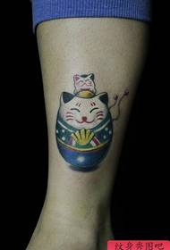 Tatuaggio Mostra le immagini per condividere un modello di tatuaggio di gatto fortunato del vitello