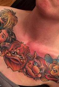 tatoeëringpatroon vir manlike beeldverhaal