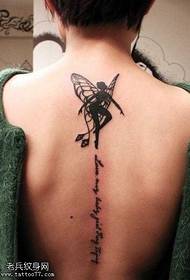 back popular avant-garde totem elf tattoo pattern