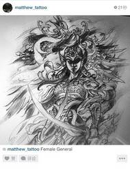 domineering female general tattoo pattern