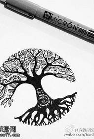 manuscript old tree tattoo pattern