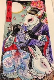 Japonský štýl 妓 妓 králik tetovanie vzor