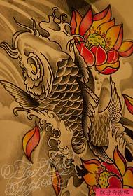 Ang sumbanan sa tradisyonal nga lotus carp lotus tattoo nga gipaambit sa tattoo show 169125-skull 头 tattoopattern