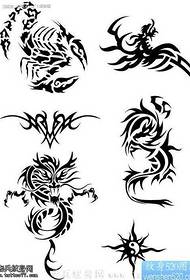 Χειρογράφος Totem Δράκος Scorpion Ήλιος Big Pattern Τατουάζ συλλογή