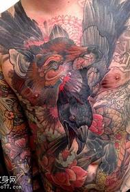 groot geverfde wolf tatoeëerpatroon met wolf