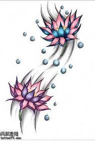 modeli tatuazh i lotusit me ngjyra të bukura me dorëshkrim