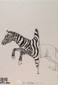 abstraktua zebra tatuaje eredua