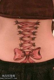 waist woman 3D bow tattoo pattern