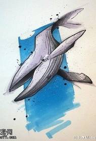 手稿鯨紋身圖案