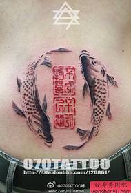 osobowość na brzuchu Wzór tatuażu