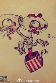 imagen de manuscrito de tatuaje de dibujos animados de color
