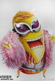 modello di tatuaggio di piccolo uomo giallo moda dipinto