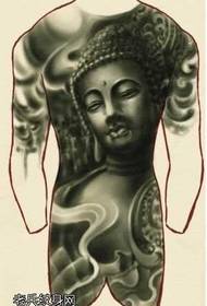 Rękopis wzór tatuażu Pixel Buddha