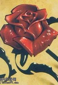 3D model de tatuaj material de trandafir roșu