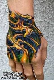 modello di tatuaggio 3D biochimico di colore della mano
