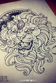 manuscript stone lion tattoo pattern