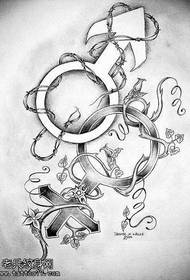 manuskripta modo seruro paro tatuaje ŝablono