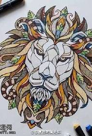 рукапіс колер малюнка татуіроўкі льва