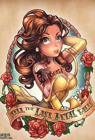qo'lyozma Disney kichkina qizga zarb naqshlari
